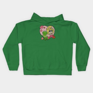 Distressed kermit and miss piggy Kids Hoodie